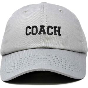 imageDALIX Coach Embroidered Sports League Baseball Cap Adjustable Dad Hat MensGray