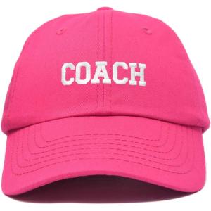 imageDALIX Coach Embroidered Sports League Baseball Cap Adjustable Dad Hat MensHot Pink