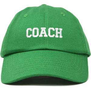 imageDALIX Coach Embroidered Sports League Baseball Cap Adjustable Dad Hat MensKelly Green