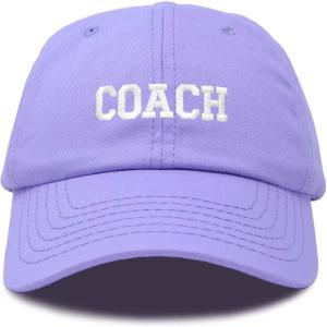 imageDALIX Coach Embroidered Sports League Baseball Cap Adjustable Dad Hat MensLavender