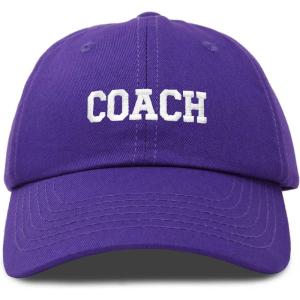 imageDALIX Coach Embroidered Sports League Baseball Cap Adjustable Dad Hat MensPurple