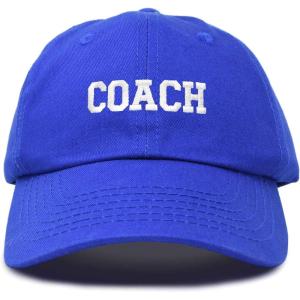 imageDALIX Coach Embroidered Sports League Baseball Cap Adjustable Dad Hat MensRoyal Blue