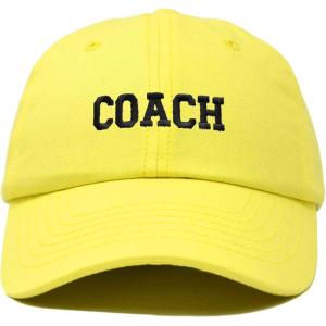 imageDALIX Coach Embroidered Sports League Baseball Cap Adjustable Dad Hat MensYellow