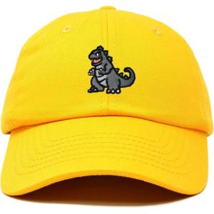 imageDALIX Giant Lizard Kaiju Embroidered Cotton Dad Hat Baseball Cap Adjustable Glow in The Dark MensGold
