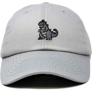 imageDALIX Giant Lizard Kaiju Embroidered Cotton Dad Hat Baseball Cap Adjustable Glow in The Dark MensGray