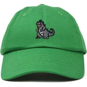 imageDALIX Giant Lizard Kaiju Embroidered Cotton Dad Hat Baseball Cap Adjustable Glow in The Dark MensKelly Green