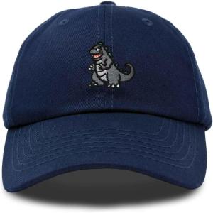 imageDALIX Giant Lizard Kaiju Embroidered Cotton Dad Hat Baseball Cap Adjustable Glow in The Dark MensNavy Blue