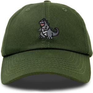 imageDALIX Giant Lizard Kaiju Embroidered Cotton Dad Hat Baseball Cap Adjustable Glow in The Dark MensOlive