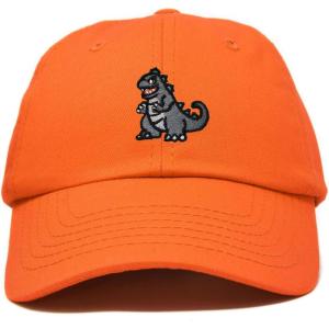 imageDALIX Giant Lizard Kaiju Embroidered Cotton Dad Hat Baseball Cap Adjustable Glow in The Dark MensOrange