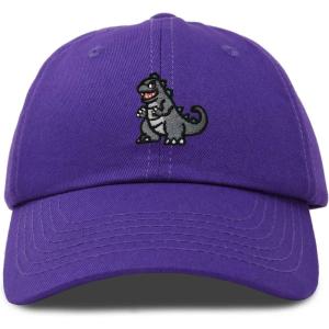 imageDALIX Giant Lizard Kaiju Embroidered Cotton Dad Hat Baseball Cap Adjustable Glow in The Dark MensPurple