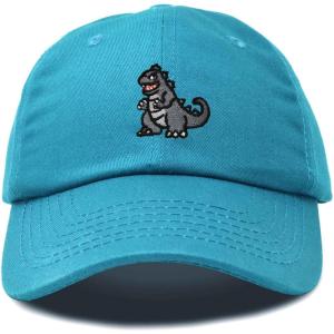 imageDALIX Giant Lizard Kaiju Embroidered Cotton Dad Hat Baseball Cap Adjustable Glow in The Dark MensTeal