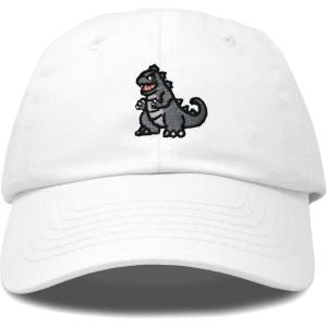 imageDALIX Giant Lizard Kaiju Embroidered Cotton Dad Hat Baseball Cap Adjustable Glow in The Dark MensWhite