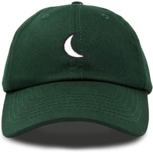 imageDALIX Waning Crescent Moon Hat Mens Womens Astrology Baseball CapDark Green