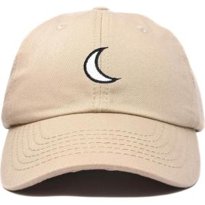 imageDALIX Waning Crescent Moon Hat Mens Womens Astrology Baseball CapKhaki