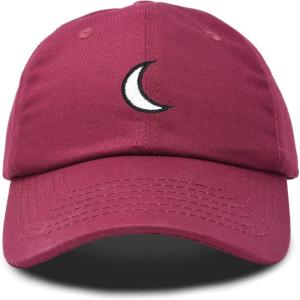 imageDALIX Waning Crescent Moon Hat Mens Womens Astrology Baseball CapMaroon