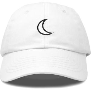 imageDALIX Waning Crescent Moon Hat Mens Womens Astrology Baseball CapWhite