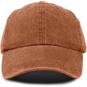 imageMens Vintage Pigment Dyed Washed Cotton Cap Adjustable HatWashed Orange