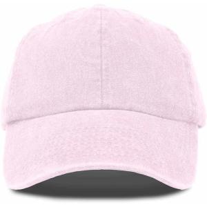 imageMens Vintage Pigment Dyed Washed Cotton Cap Adjustable HatWashed Pink