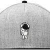 imageDALIX Astronaut Spaceman Embroidered Snapback Flat Billed HatBlack Light Gray