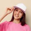 imageDALIX Flat Billed Trucker Hat Mesh Back S M L Adjustable Cap Solid Two Toned SnapbackLightpinkwhite