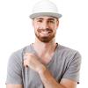 imageDALIX Flat Billed Trucker Hat Mesh Back S M L Adjustable Cap Solid Two Toned SnapbackWhite