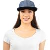 imageDALIX Premium Flat Bill Baseball Cap Structured Hat Snap Back ChambrayNavy Blue