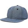 imageDALIX Premium Flat Bill Baseball Cap Structured Hat Snap Back ChambrayNavy Blue