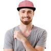 imageDALIX Premium Flat Bill Baseball Cap Structured Hat Snap Back ChambrayRed