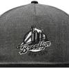 imageDALIX Retro Brooklyn Hat Flat Bill Snapback Embroidered Baseball CapBlack Dark Gray