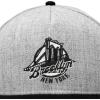 imageDALIX Retro Brooklyn Hat Flat Bill Snapback Embroidered Baseball CapBlack Light Gray