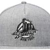 imageDALIX Retro Brooklyn Hat Flat Bill Snapback Embroidered Baseball CapLight Gray