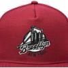 imageDALIX Retro Brooklyn Hat Flat Bill Snapback Embroidered Baseball CapMaroon