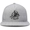 imageDALIX Retro Brooklyn Hat Flat Bill Snapback Embroidered Baseball CapLight Gray