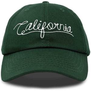 imageDALIX California Embroidered Dad Cap Cotton Baseball Hat Men WomenDark Green