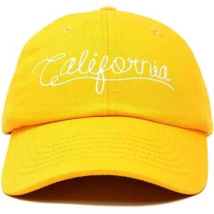 imageDALIX California Embroidered Dad Cap Cotton Baseball Hat Men WomenGold