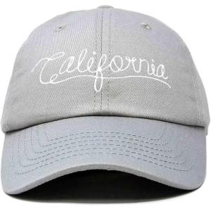 imageDALIX California Embroidered Dad Cap Cotton Baseball Hat Men WomenGray