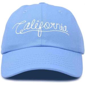 imageDALIX California Embroidered Dad Cap Cotton Baseball Hat Men WomenLight Blue