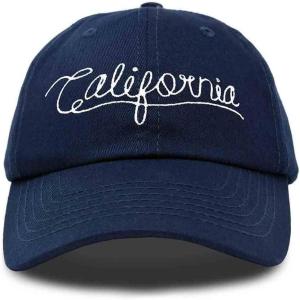 imageDALIX California Embroidered Dad Cap Cotton Baseball Hat Men WomenNavy Blue