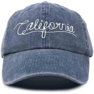 imageDALIX California Embroidered Dad Cap Cotton Baseball Hat Men WomenWashed Navy