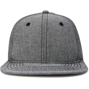 imageDALIX Premium Flat Bill Baseball Cap Structured Hat Snap Back ChambrayGray