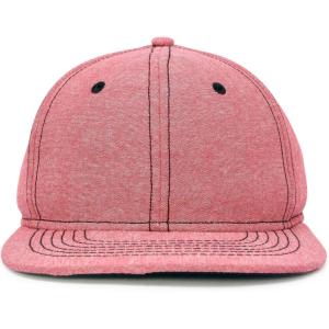 imageDALIX Premium Flat Bill Baseball Cap Structured Hat Snap Back ChambrayRed