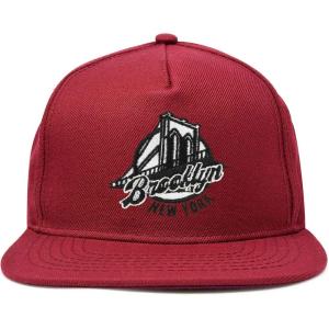 imageDALIX Retro Brooklyn Hat Flat Bill Snapback Embroidered Baseball CapMaroon