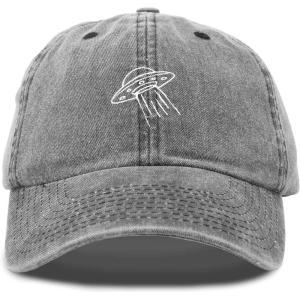imageDALIX UFO Hat Dad Baseball Cap Extraterrestrial Spacecraft ShipBlack Vintage
