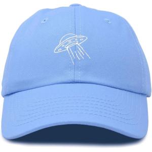 imageDALIX UFO Hat Dad Baseball Cap Extraterrestrial Spacecraft ShipLight Blue
