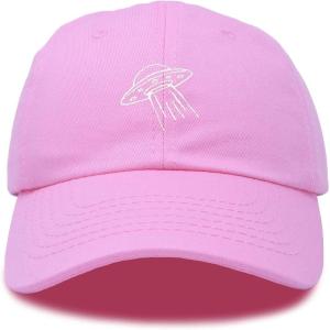 imageDALIX UFO Hat Dad Baseball Cap Extraterrestrial Spacecraft ShipLight Pink