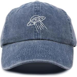 imageDALIX UFO Hat Dad Baseball Cap Extraterrestrial Spacecraft ShipNavy Blue Vintage