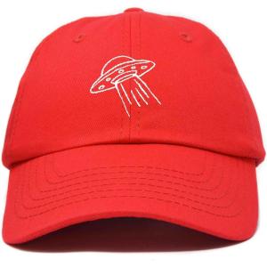 imageDALIX UFO Hat Dad Baseball Cap Extraterrestrial Spacecraft ShipRed