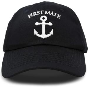 imageDALIX Captain Hat Sailing Baseball Cap Navy Gift Boating Men WomenBlack