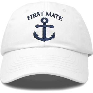 imageDALIX Captain Hat Sailing Baseball Cap Navy Gift Boating Men WomenWhite