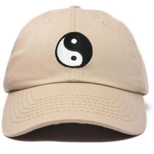 imageDALIX Ying Yang Dad Hat Baseball Cap Zen Peace Balance PhilosophyKhaki
